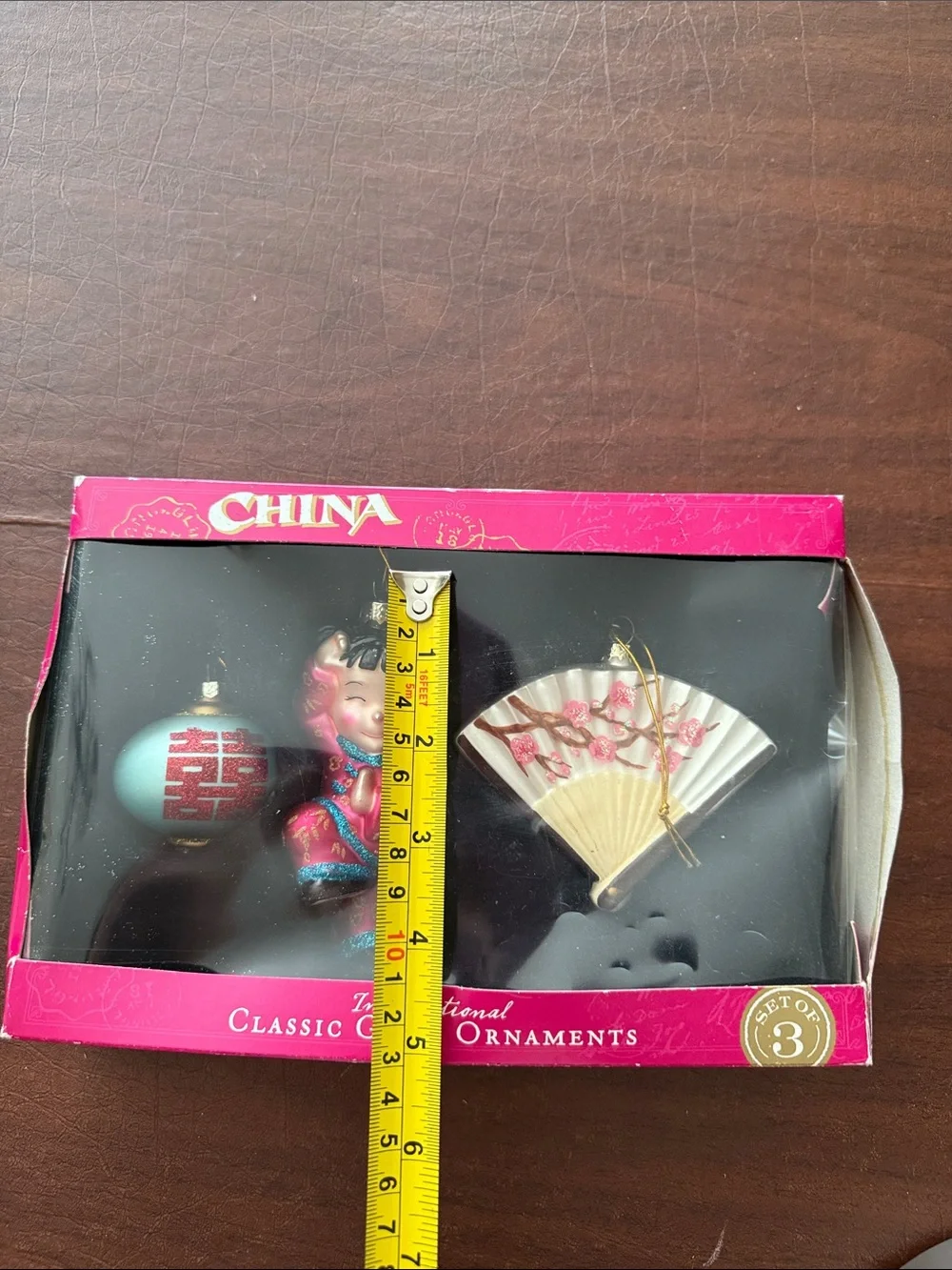 NWT World Market Destination Glass Ornament Collection CHINA Kung Fu Lantern Fan